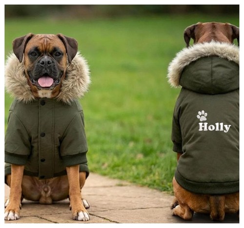 Faux fur dog parka warm - dog,